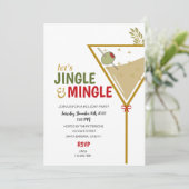 Jingle and Mingle Holiday Party Einladung Modern (Stehend Vorderseite)