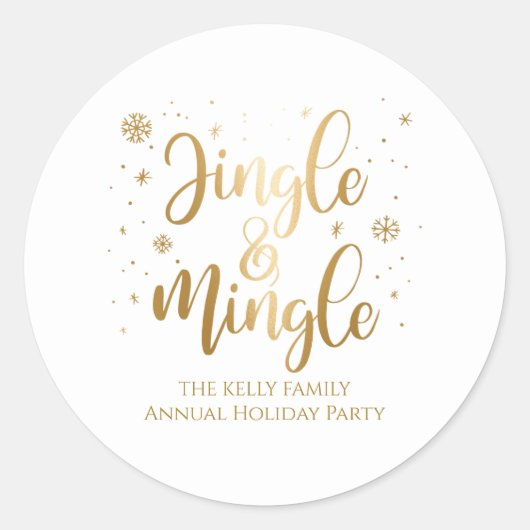 Jingle and Mingle Holiday Runder Aufkleber (Vorderseite)
