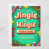 Jingle and Mingle Holiday - Türkis Einladung (Vorderseite)