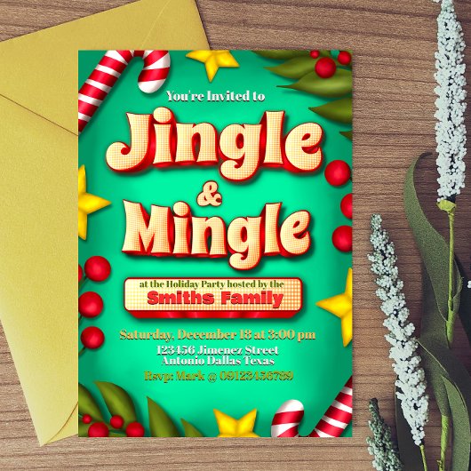 Jingle and Mingle Holiday - Türkis Einladung