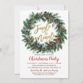 Jingle and Mingle Holly Berries Christmas Party Einladung (Vorderseite)