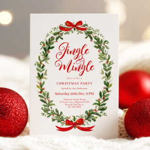 Jingle And Mingle Kranz Weihnachtsfeier Einladung
