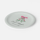 Jingle And MIngle Mistelzweig Grünes Weihnachten Pappteller (Schrägansicht)