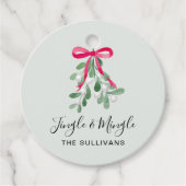 Jingle And MIngle Mistletoe Green Christmas Geschenkanhänger (Vorderseite)