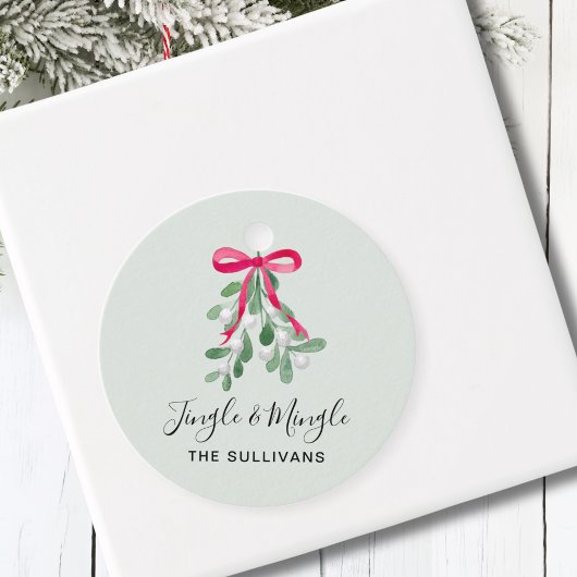 Jingle And MIngle Mistletoe Green Christmas Geschenkanhänger