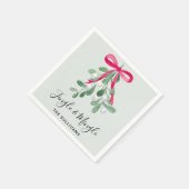 Jingle And Mingle Mistletoe Green Christmas Serviette (Ecke)