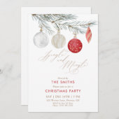 Jingle and Mingle Ornament Christmas Party Einladung (Vorne/Hinten)