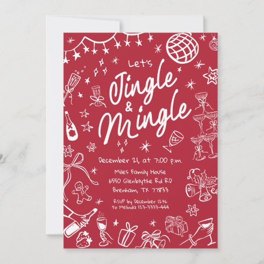 Jingle and Mingle Party Invite, Christmas Party Einladung (Vorderseite)