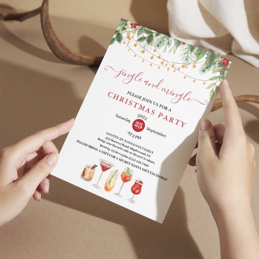 jingle and Mingle String Christmas Cocktail Party Einladung