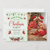 Jingle and Mingle Strumpf Weihnachts-Party-Foto Einladung (Vorderseite)
