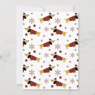 Jingle auf die ganze Dachshund-Art Feiertagskarte
