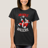 Jingle Ballers Funny Santa Football Christmas Socc T-Shirt (Vorderseite)