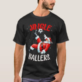 Jingle Ballers Funny Santa Football Christmas Socc T-Shirt (Vorderseite)