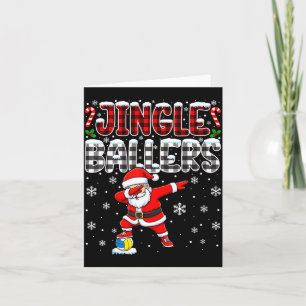 Jingle Ballers Karierter Santa Dabbing Volleyball Karte