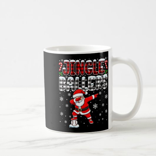 Jingle Ballers Plaid Santa Dabbing Baseball Christ Kaffeetasse (Rechts)