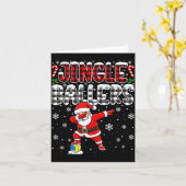 Jingle Ballers Plaid Santa Dabbing Volleyball Chri Karte (Gelbe Blume)