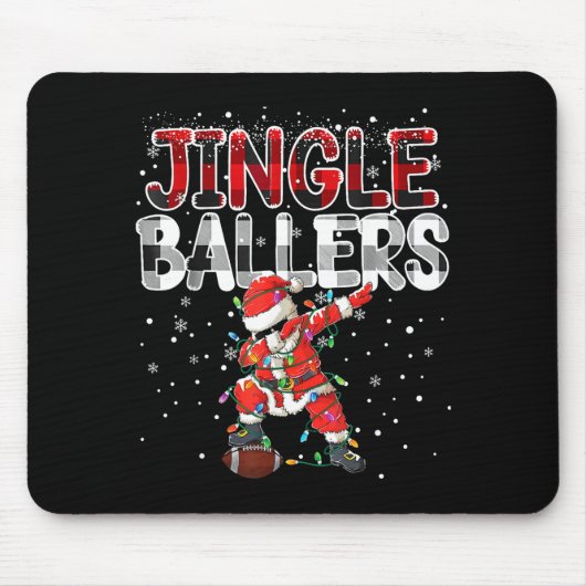 Jingle Ballers Santa Football Christmas Soccer Pla Mousepad (Vorne)