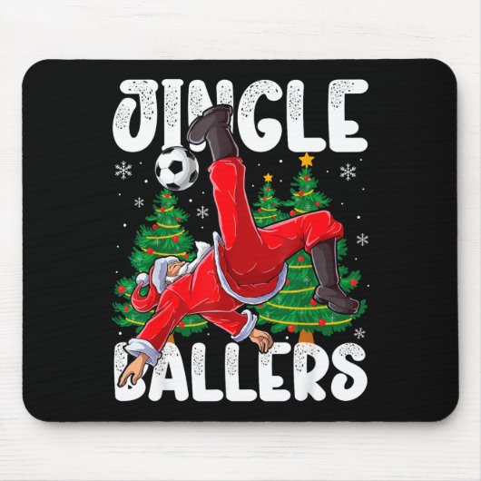 Jingle Ballers Santa Football Christmas Soccer Pla Mousepad (Vorne)