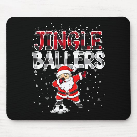 Jingle Ballers Santa Football Christmas Soccer Pla Mousepad (Vorne)