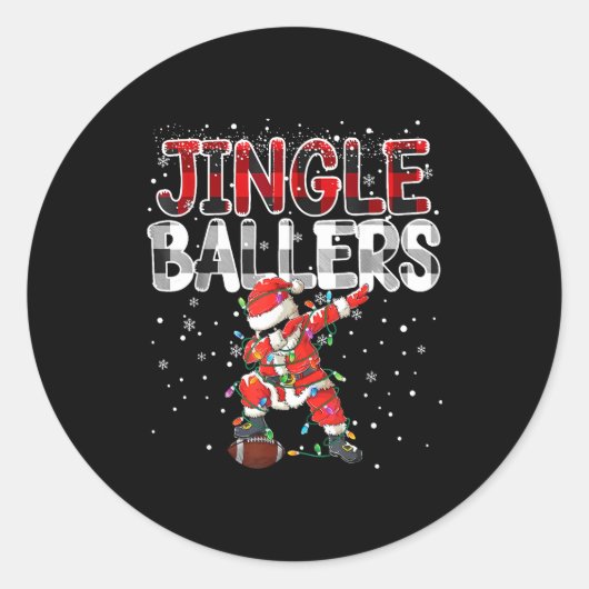 Jingle Ballers Santa Football Christmas Soccer Pla Runder Aufkleber (Vorderseite)