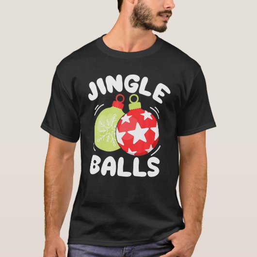 JINGLE BALLS Tinsel Funny Couple Christmas Chestnu T-Shirt (Vorderseite)