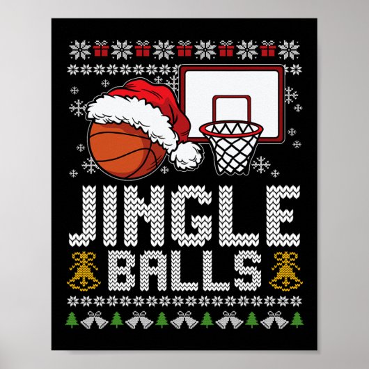 Jingle Balls Ugly Christmas Pajama Cool Sport X-Ma Poster (Vorne)