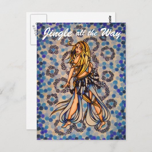 Jingle Bauch Dance Postcards Postkarte (Vorne/Hinten)