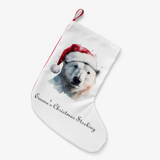 Jingle Bear Joy, custom Kleiner Weihnachtsstrumpf (Vorderansicht (hängend))