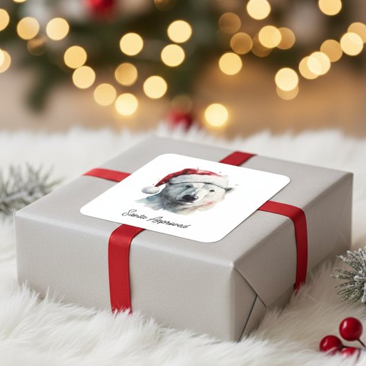 Jingle Bear Joy, custom Quadratischer Aufkleber