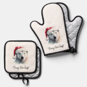 Jingle Bear Joy, individuell Ofenhandschuh & Topflappen-Set (Vorderseite/Rückseite)