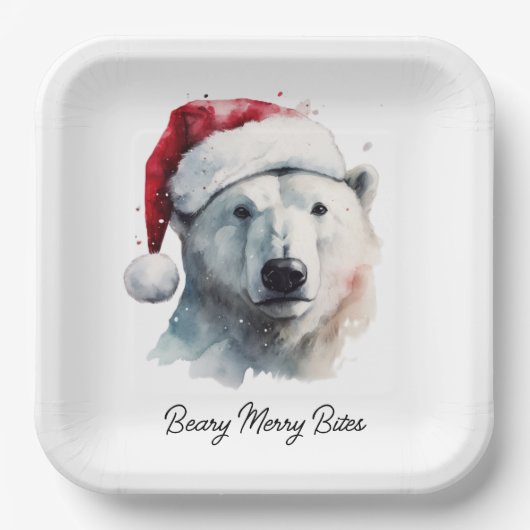 Jingle Bear Joy, individuell Pappteller (Vorderseite)