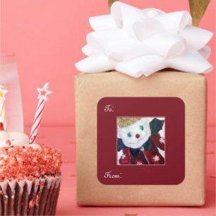 Jingle Bear Quadratischer Aufkleber