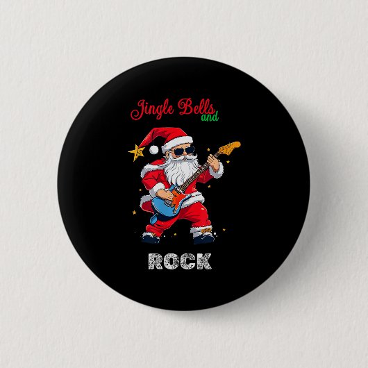Jingle Bell And Rock Christmas Santa Rolling Playi Button (Vorderseite)
