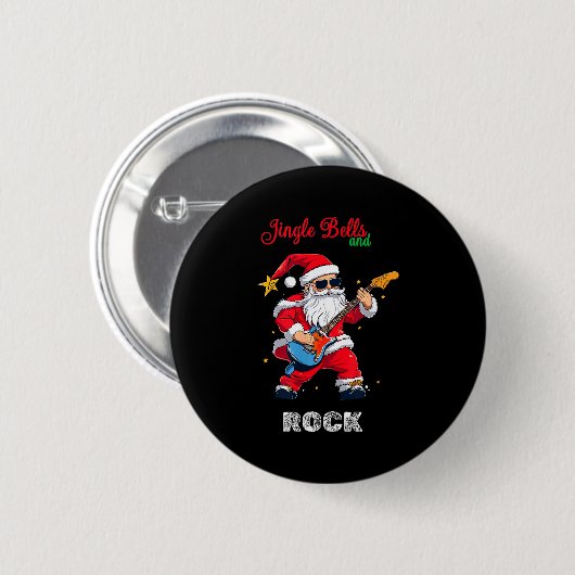 Jingle Bell And Rock Christmas Santa Rolling Playi Button (Vorne & Hinten)