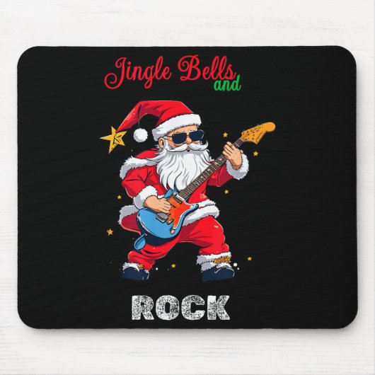Jingle Bell And Rock Christmas Santa Rolling Playi Mousepad (Vorne)