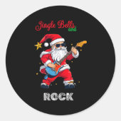 Jingle Bell And Rock Christmas Santa Rolling Playi Runder Aufkleber (Vorderseite)