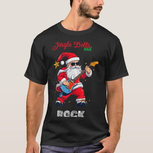 Jingle Bell And Rock Christmas Santa Rolling Playi T-Shirt (Vorderseite)