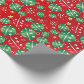 Jingle Bell Christmas Ornament Design Pattern Geschenkpapier (Ecke)
