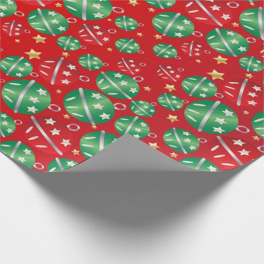 Jingle Bell Christmas Ornament Design Pattern Geschenkpapier (Ecke)