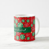 Jingle Bell Christmas Ornament Design Pattern Kaffeetasse (VorderseiteRechts)