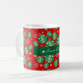 Jingle Bell Christmas Ornament Design Pattern Kaffeetasse (Vorderseite Links)