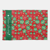 Jingle Bell Christmas Ornament Pattern Handtuch (Horizontal)