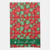 Jingle Bell Christmas Ornament Pattern Handtuch (Vertikal)