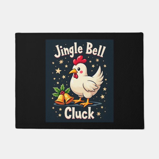 Jingle Bell Cluck Chicken Fußmatte (Vorderseite)