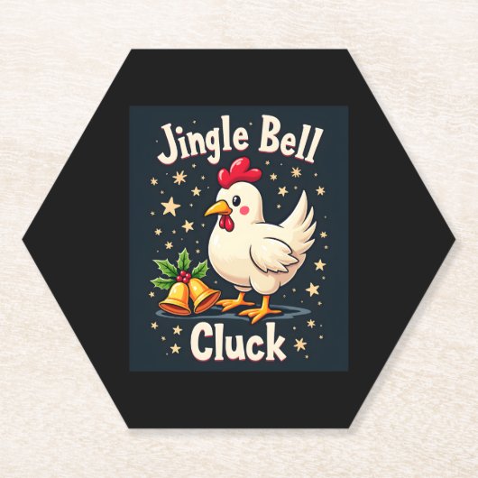 Jingle Bell Cluck Chicken Untersetzer (Vorderseite)