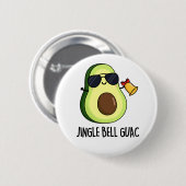Jingle Bell Guac Funny Avocado Christmas Pub Button (Vorne & Hinten)
