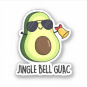 Jingle Bell Guac Funny Avocado Pun Aufkleber (Vorderseite)