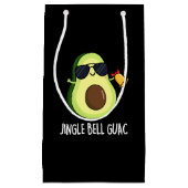 Jingle Bell Guac Funny Avocado Pun Dark BG Kleine Geschenktüte (Vorderseite)