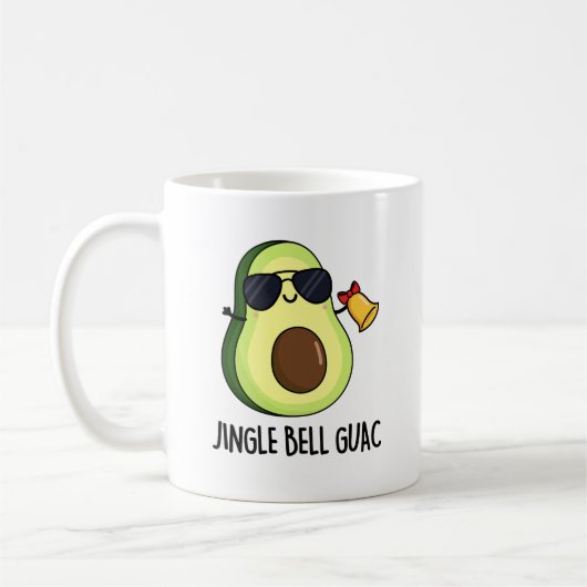Jingle Bell Guac Funny Avocado Pun Kaffeetasse (Links)