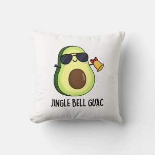 Jingle Bell Guac Funny Avocado Pun Kissen
